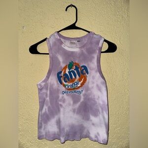 Coca Cola Purple Tie-Dye Woman’s Short Tank Top Crop Top Large